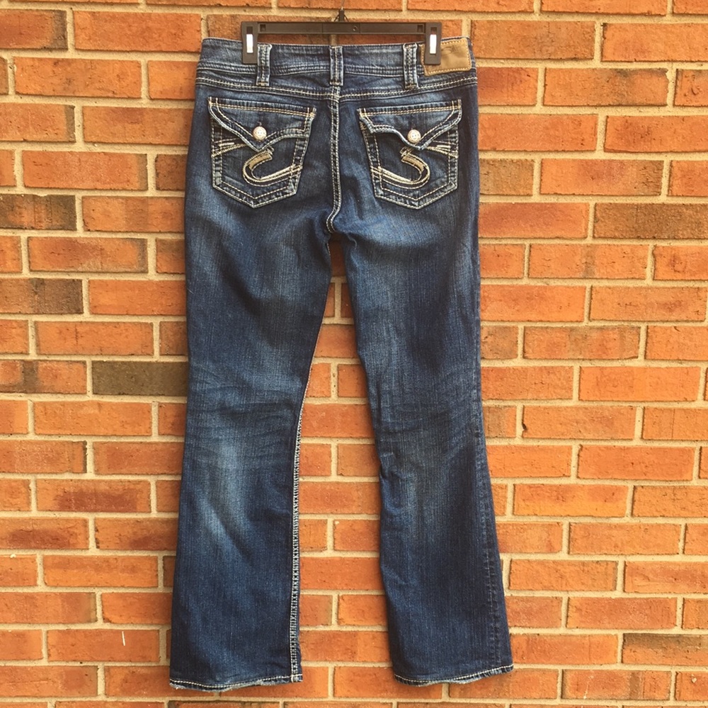 Silver Suki Surplus Boot Cut Jeans Flap Pockets size W30